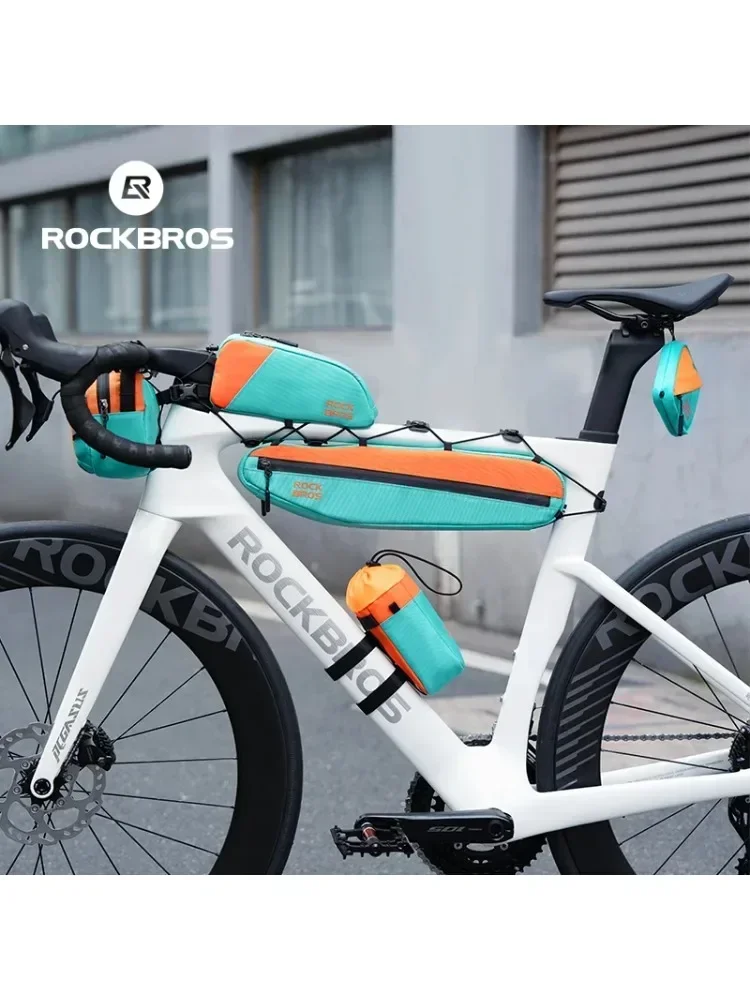 AliExpress ROCKBROS Bicycle Bag Set Waterproof Combo Front Bag Triangle Tube Bag Polyester Portable Bottle Long-Distance Travel