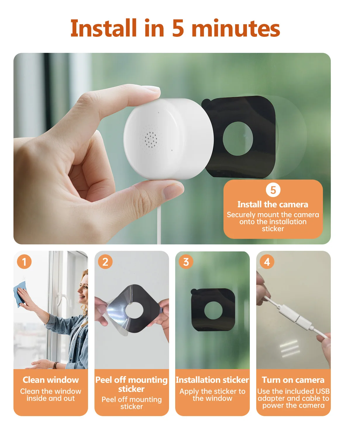 كاميرا نافذة Noahtec 5G & 2.4 جيجا هرتز واي فاي كاميرا بشكل قبة داخلية لأمن المنزل مع رؤية ليلية كاملة الألوان AI كشف ذكي