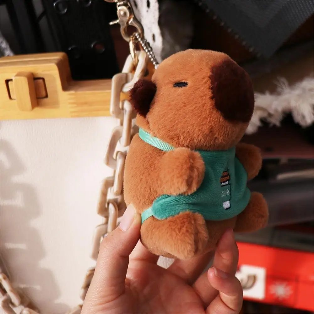 PP algodão capivara chaveiro fofo macio capivara pingente de pelúcia plushies boneca de pelúcia capivara brinquedos de pelúcia