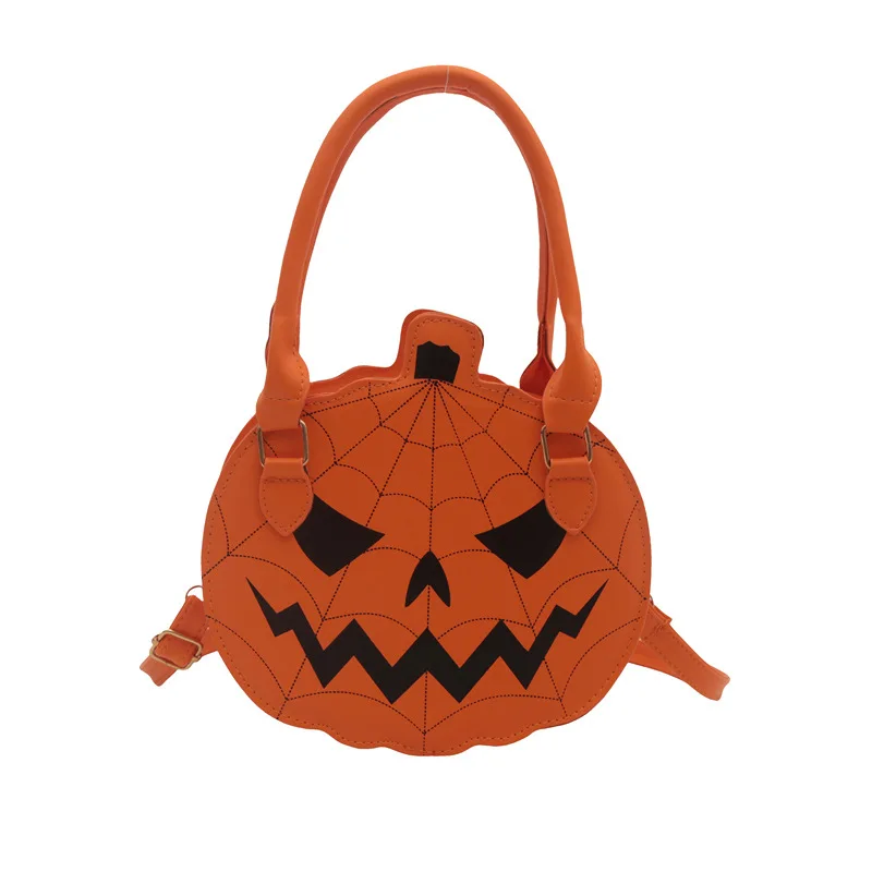 

Women's shoulder bag Halloween funny pumpkin bag fashion color creative splicing shoulder bag crossbody bag