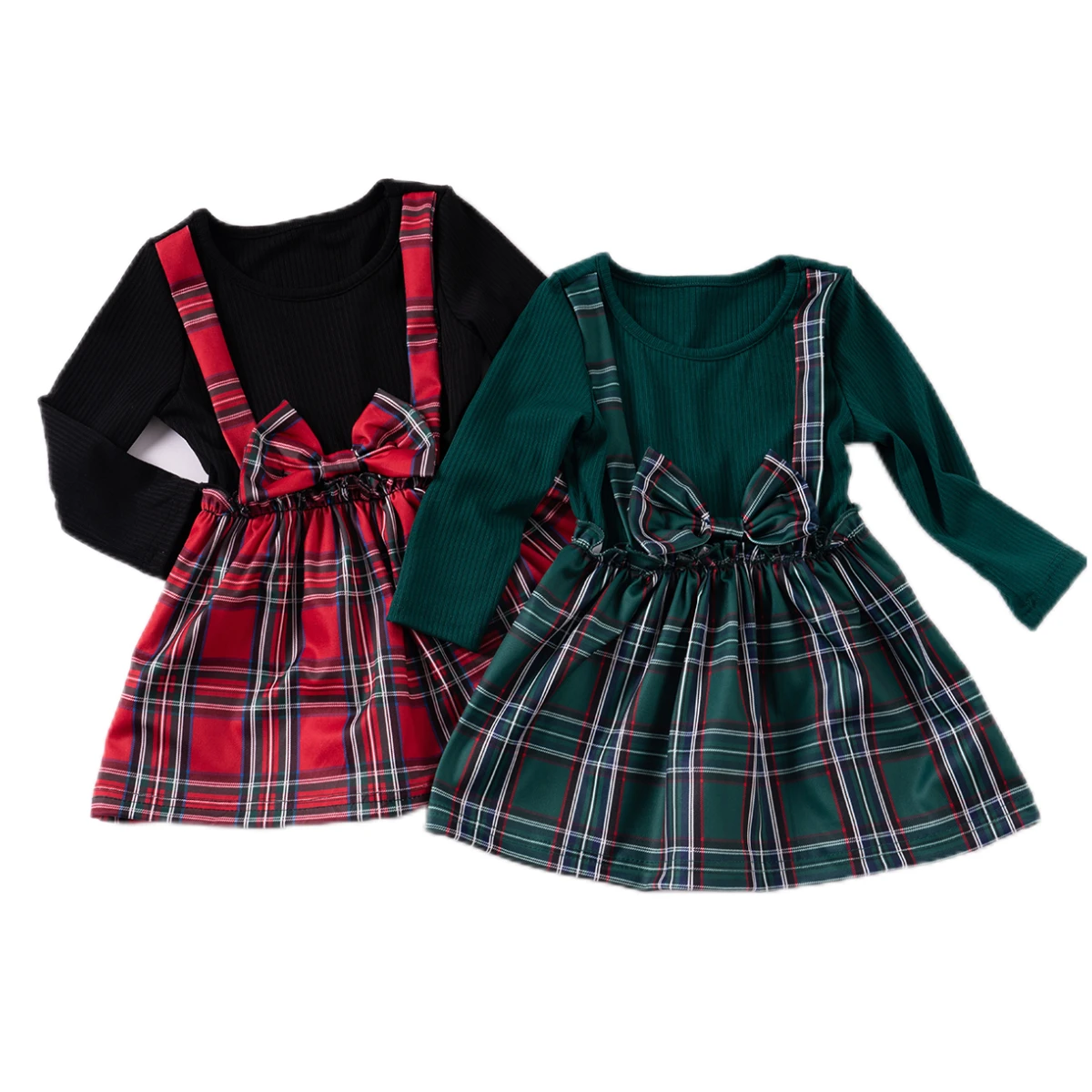 Autumn Young Girls 2024 New Casual Long-sleeved Plaid Dress Fashionable and Elegant for Baby Outing or Daily Wear