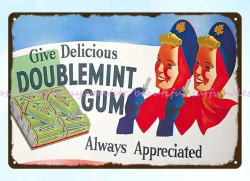 Double Mint Gum metal tin sign metal decorative wall decor