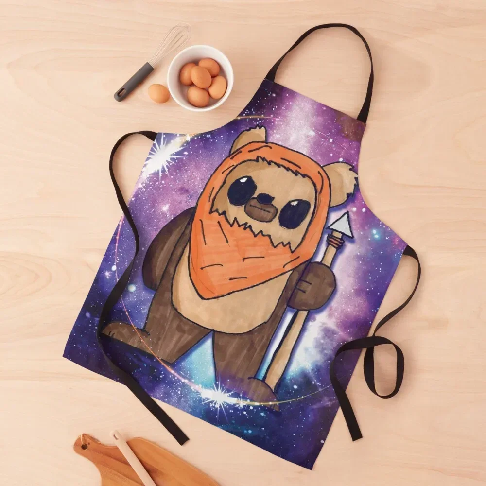 

Space Galaxy Ewok Bear Apron Waterproof Chef Accessory Customizable Woman Apron