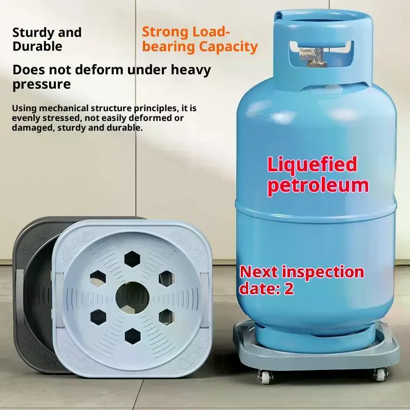 Universal Movable Gas Tank Bracket Heavy Duty With Wheels Flower Pot Stand Tray Square Plastic Gas Cylinder Base