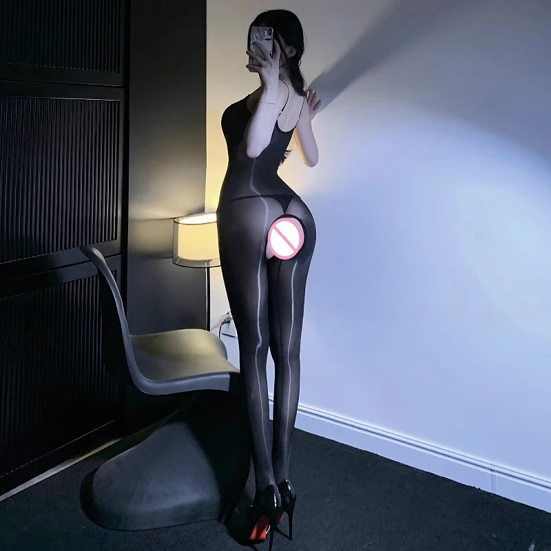 الاباحية الجنس مفتوحة المنشعب كامل الجسم جوارب لملهى ليلي تأثيري ألعاب 8D النفط لامعة حبال شفافة ارتداءها المرأة مثير الملابس الداخلية