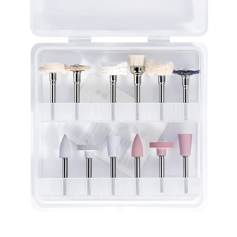 12pcs Dental oral polishing grinding heads, various types of polishing molds, dental instruments polishing and cleaning tools