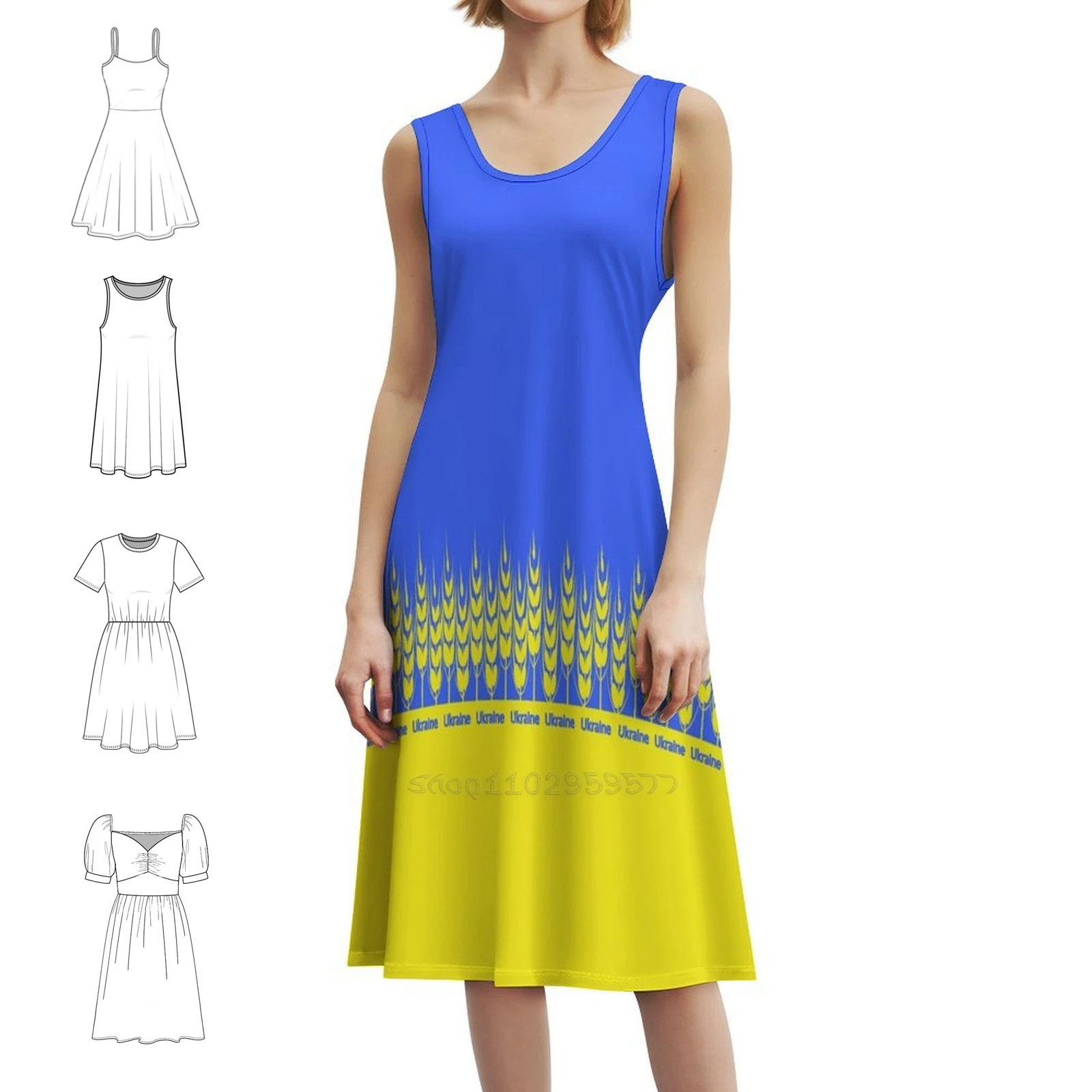 

Цвета Украины, повседневное платье в корейском стиле для женщин, простые повседневные офисные женские платья, баннер с флагом Украины, баннеры, желтый, синий