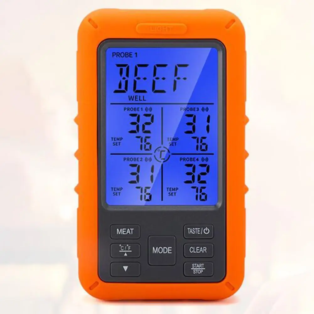 

Outdoor Grilling Meat Thermometer Cooking Thermometer 12.5*7.5*3.4cm Easy Attachment Design Includes Meat Probes