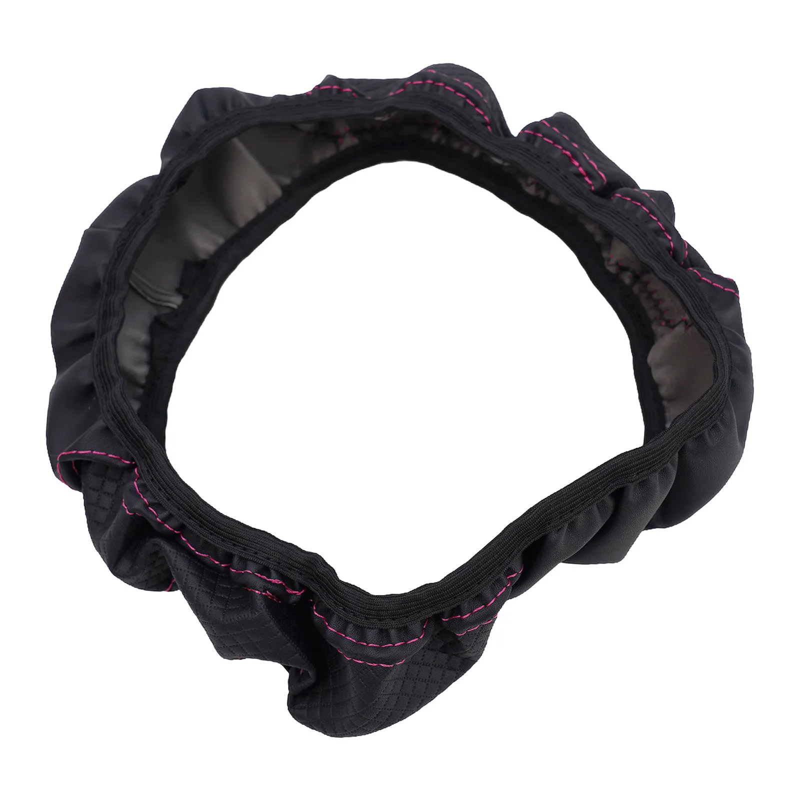 1pc capa de volante do carro interior preto roxo fibra de carbono proteção de couro para 37-38cm de diâmetro fácil instalação