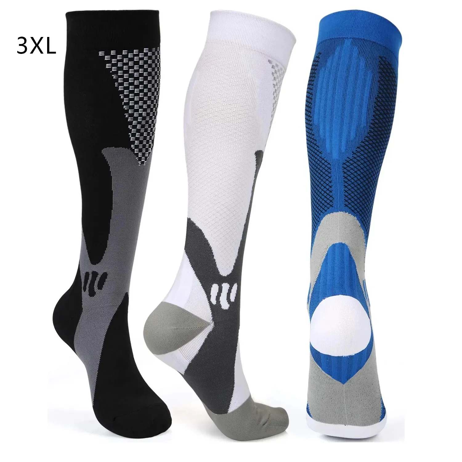 3XL Compression Socks Women Medical 20 30mmhg Running Cycling Sports Socks Hiking Basketball Blood Circulation Pregnancy New Men