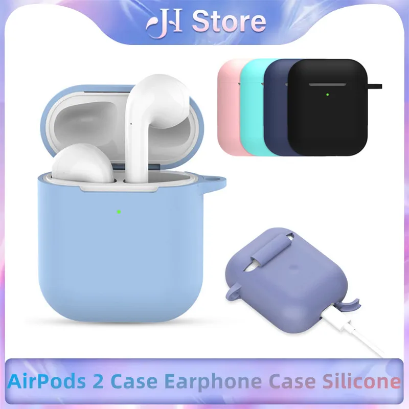 Funda de silicona para auriculares AirPods 2, funda protectora para auriculares inalámbricos con Bluetooth, Airpods 2 Generación