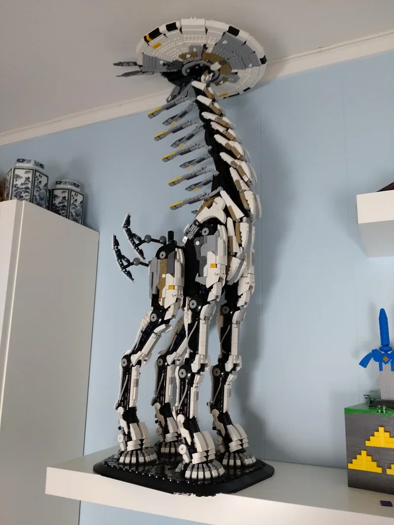 MOC Horizon Dawn Thunders Zero Giant Long Necked Mecha Beast Tooth Building Blocks Set Mechanical Giraffe Monster Bricks Toy