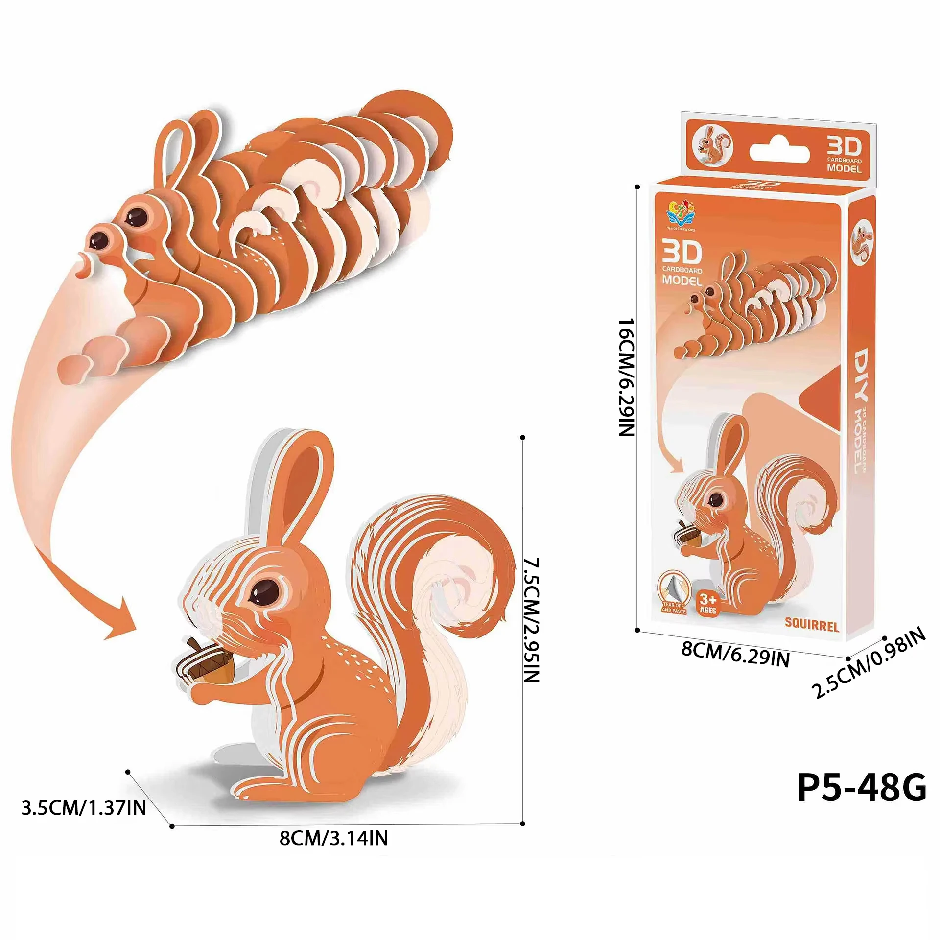 Children's Cartoon Dinosaurs Three-dimensional Puzzle Toys Puzzle Creative Paper Animal Model Assembly baby Toys