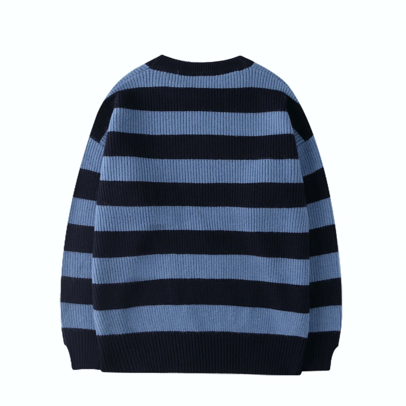 2026 Gestreifter Herren-Strickpullover Damen Vintage Locker Sitzende Pullover Harajuku Grüner Herbst-Pullover Unisex Lässige Strickware – Detail 6