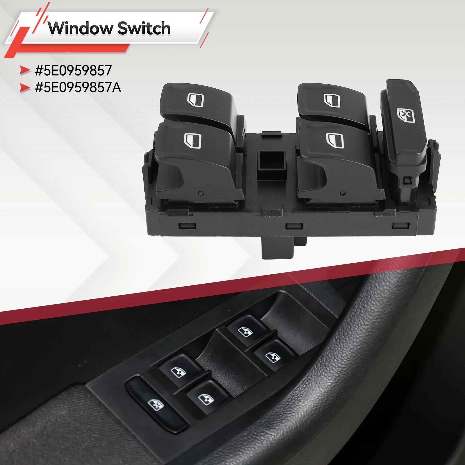 مفتاح نافذة السائق الرئيسي 5E0959857A 5E0959857 لسكودا اوكتافيا III 2012-2020 فابيا 2014 - 2018 #2