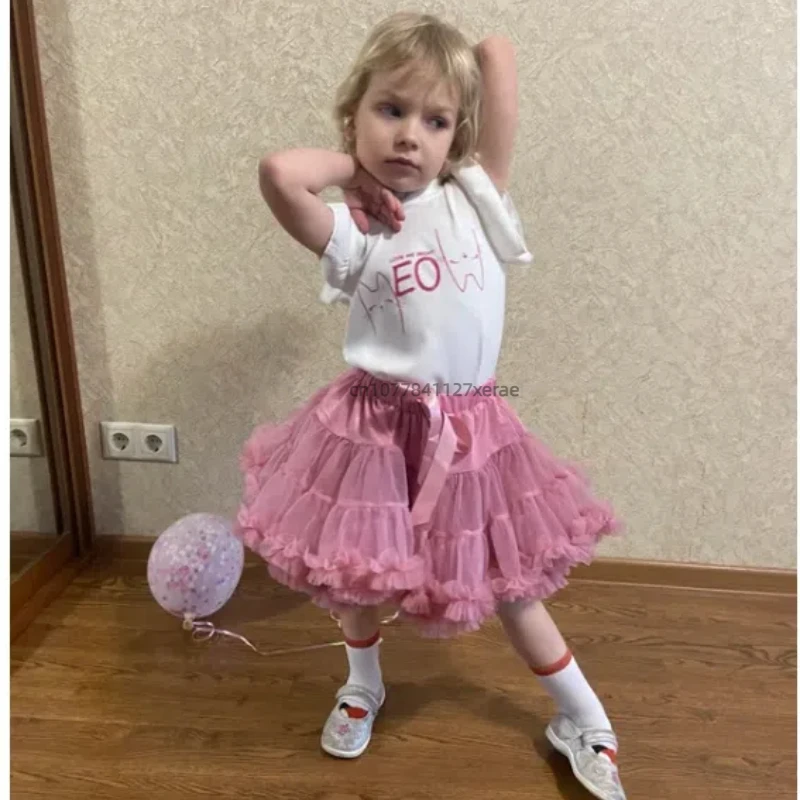 Saia de balé infantil nuvem suporte 30cm curta menina vestindo saia de princesa lolita super top versátil saia diária desossada