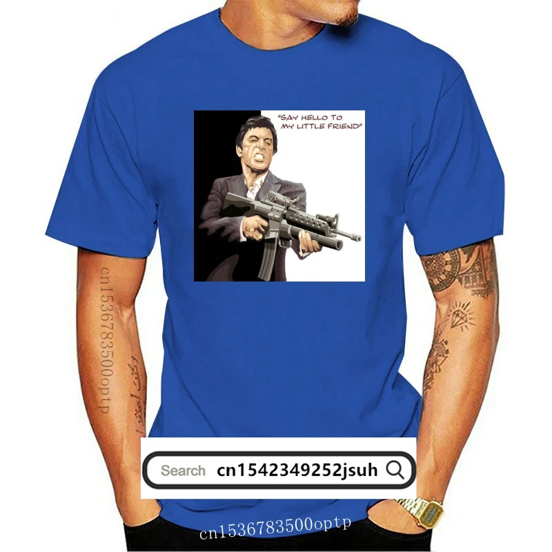 

Say Hello To My Little Friend- Scarface - Graphic Cotton T Shirt Short & Long Sl High Quality Casual Printing Tee Shirt