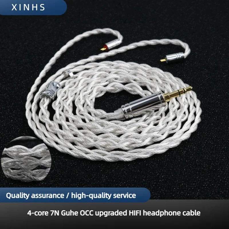 XINHS 4Core 7N OCC Crystal Copper  HIFI Headphone Upgrade Cable TFZ QDC MMCX 0.78mm 2Pin For KZ AS10 AS10 ZS10 ZSR ZST ED1