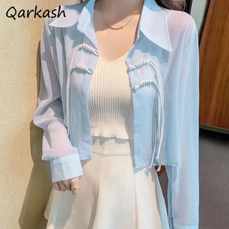 

Shirts Women Simple Spring Sexy Long Sleeve Fashion Tender Cozy Turn-down Collar All-match Daily Casual Shinny Korean Style New