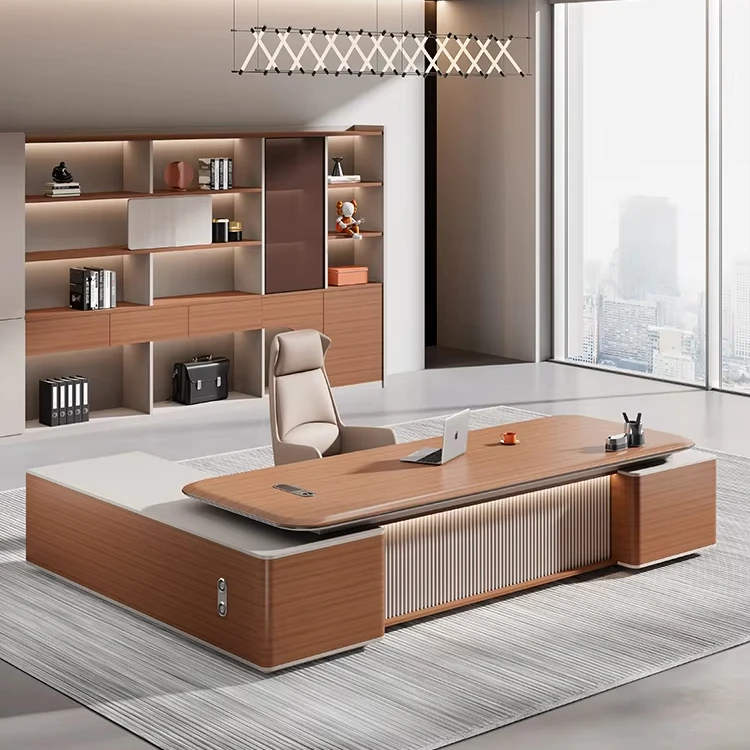 أثاث مكتبي حديث 2.4 متر مكتب الرئيس التنفيذي للخزانة على الوجهين #4