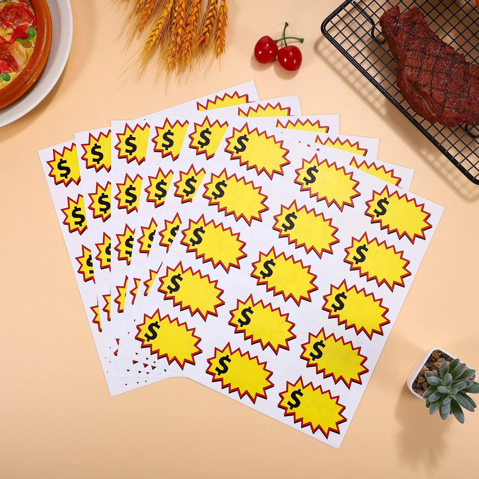 

20 листов этикеток для ценников, легко наклеиваемые, для супермаркетов, розничных магазинов, ценники, товарные бирки, расходные материалы для ценников