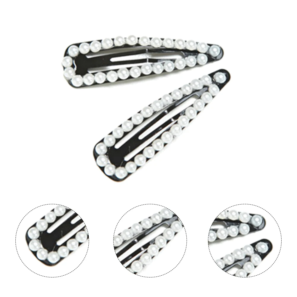 

4pcs Pearl Bangs Hair Clips Elegant Design Toddler Girl Snap Side Women Kawaii Metal Barrettes Hair Accessories