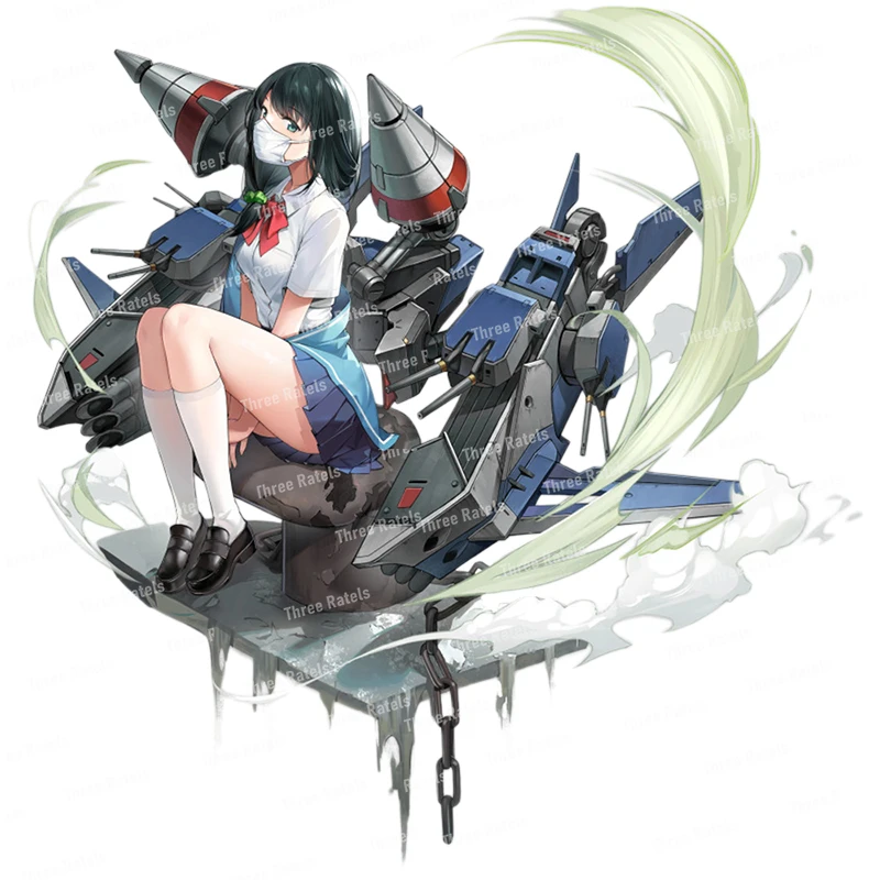 Stiker Dinding Kepribadian Gadis Anime Indah Tiga Ratel QCYX6 Azur Lane Stiker Mobil Berperekat Tahan Air