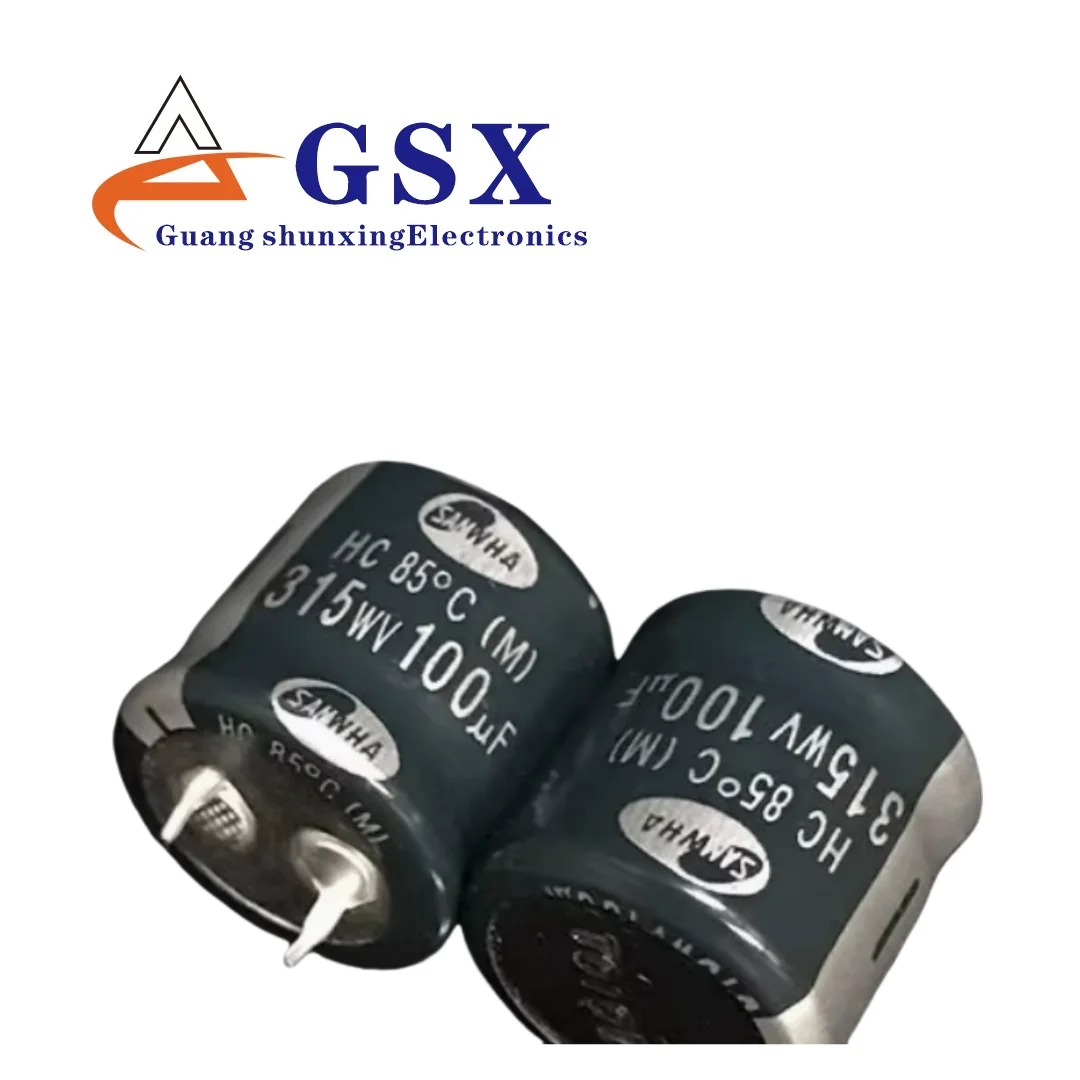 

100UF 315V imported aluminum electrolytic capacitor 315v100uf 22 * 21 Korea Sanhe HC 85 degrees