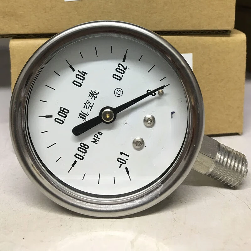 Stainless Steel High-Precision Pressure Gauge Yth63 Hydraulic Pressure Hydraulic Vacuum Corrosion Resistance-0.1-0mpa