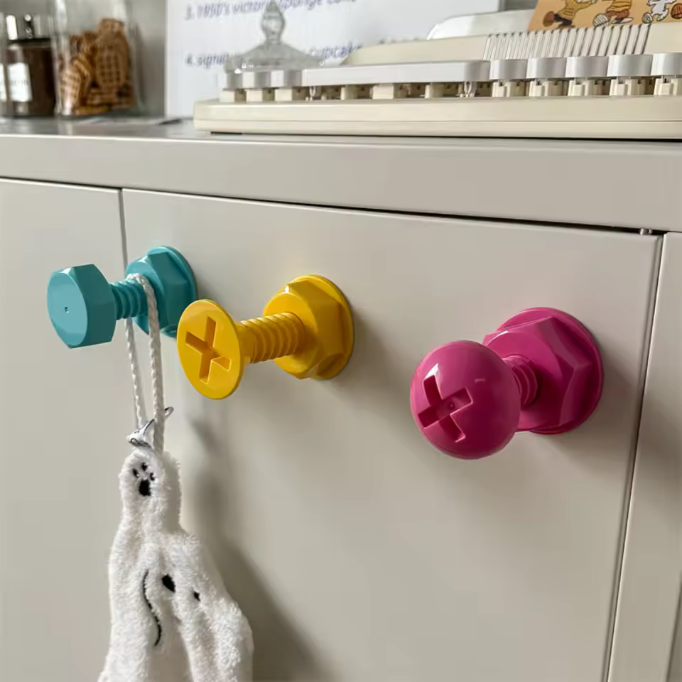 Screws Adhesive Hooks Creative Hooks Wall Hooks Clothes Hooks Behind Doors Strong Adhesive No Punching Children's Cute Hooks - AliExpress 