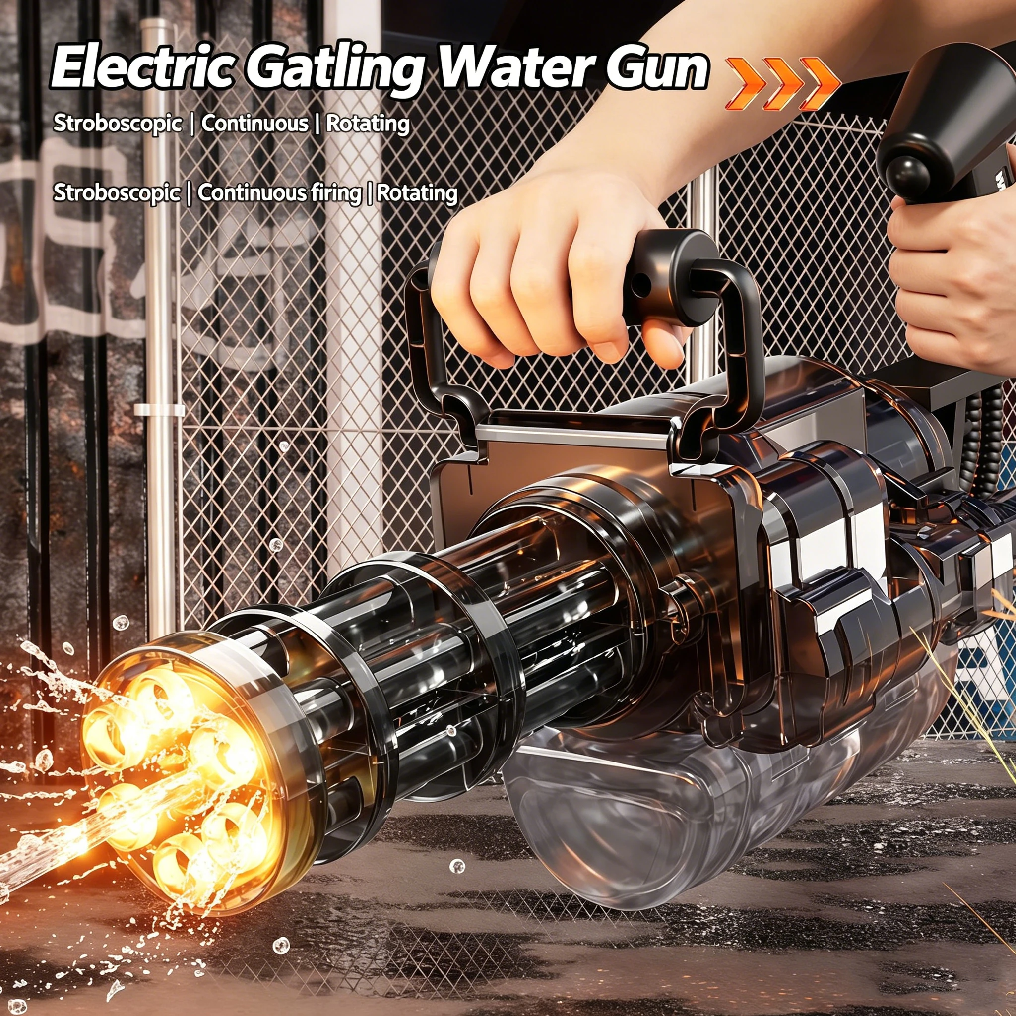 Children Simulated Firing Electric Water Gun Toy Gatling Automatic Continuous Shooting Water Pistol Outdoor Summer Fun Play Kid view 2