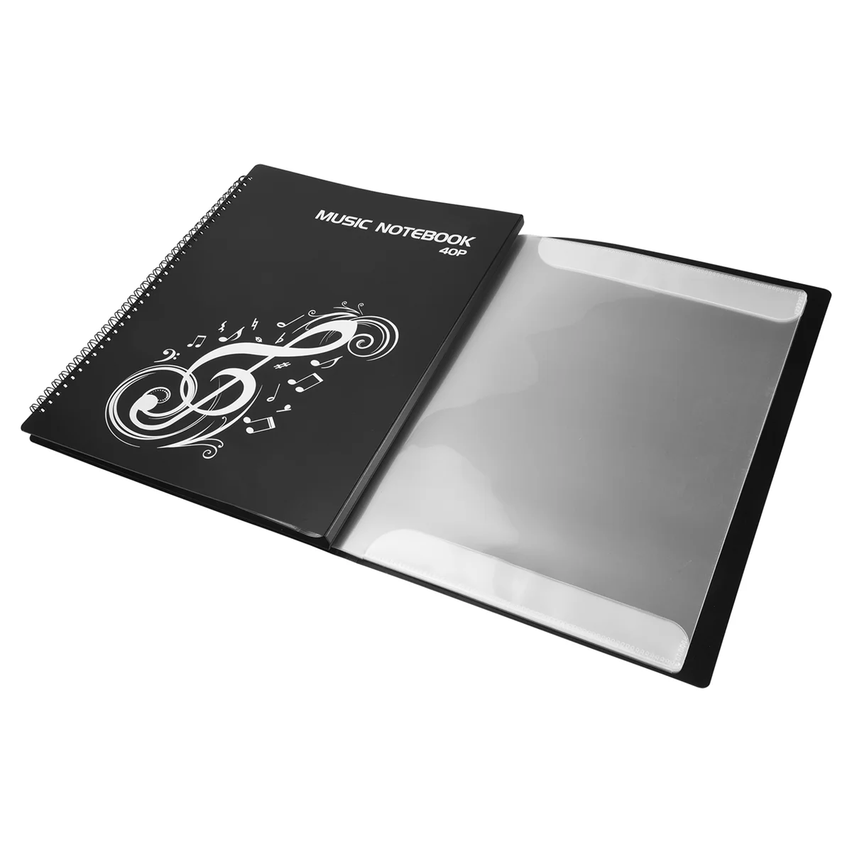 PTNOKA Lembaran Musik Folder Musik Stand Aksesoris Musik Binder 4 Halaman Memperluas Spiral-Bound 40 Kantong Panas
