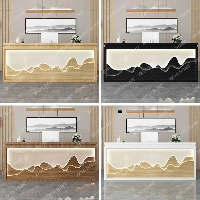AA  Chinese Tea House Front Desk, Chinese Restaurant Bar Counter, Hotel Cashier Desk, Spa Salon Reception Desk Customization