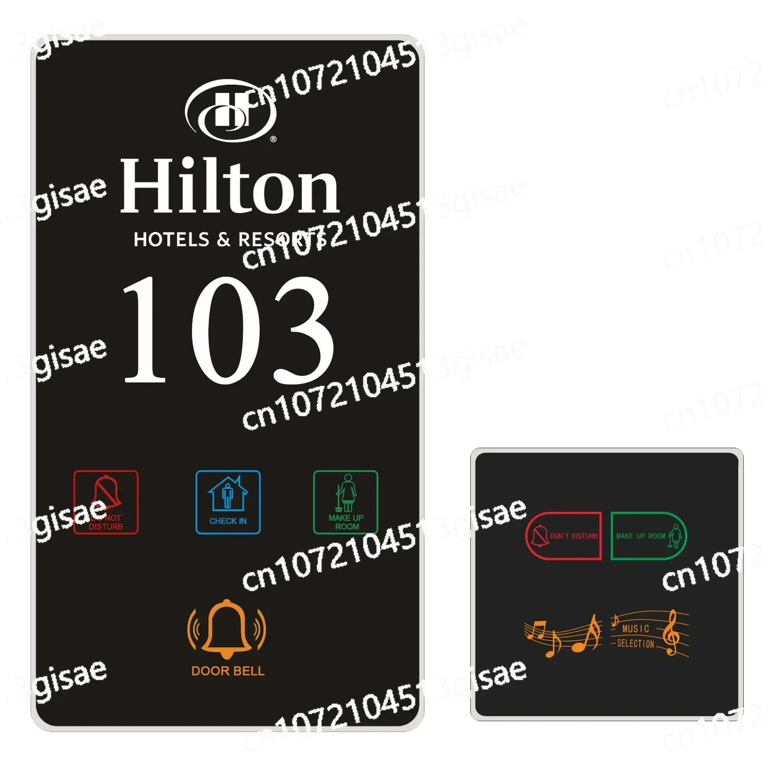 220V Wireless Hotel Guest Room Numbers Do Not Disturb Make The Room Touch Door Bell and Doorplate