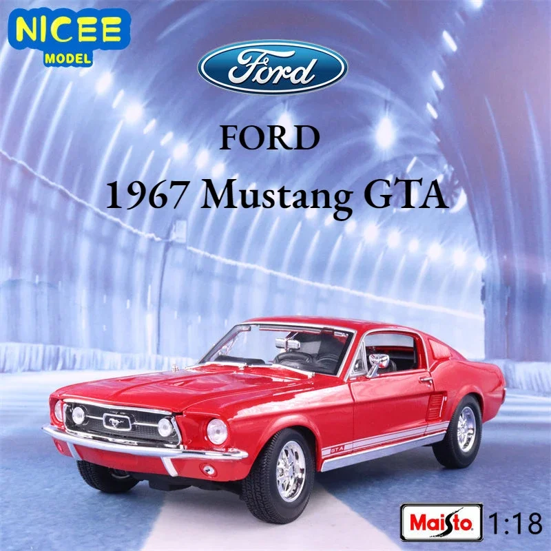 

Maisto 1:18 1967 Ford Mustang GTA Fastback Sports Car Static Simulation Die Cast Vehicles Collectible Model Car Toys B845