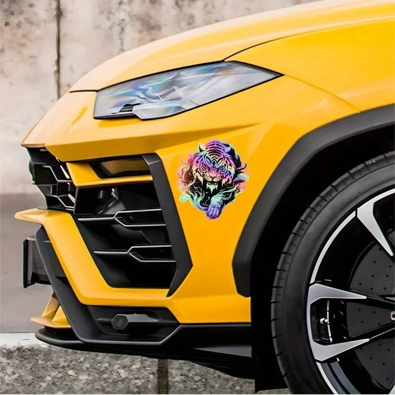 قطعة واحدة من ملصقات النمر المجسمة العصرية - تصميم ديناميكي لافت للنظر من الفينيل المقاوم للماء لتخصيص السيارة والكمبيوتر المحمول والأدوات