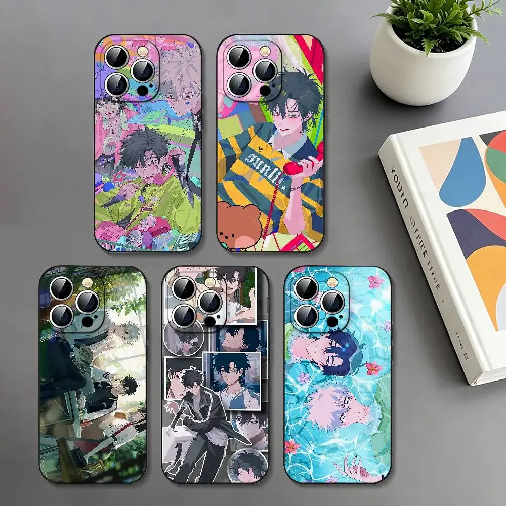 Anime L-Link Click Slim Schwarze Stoßfeste Handyhülle für iPhone 17 16 15 14 13 12 11 X XR XS Max Pro Max Plus Mini