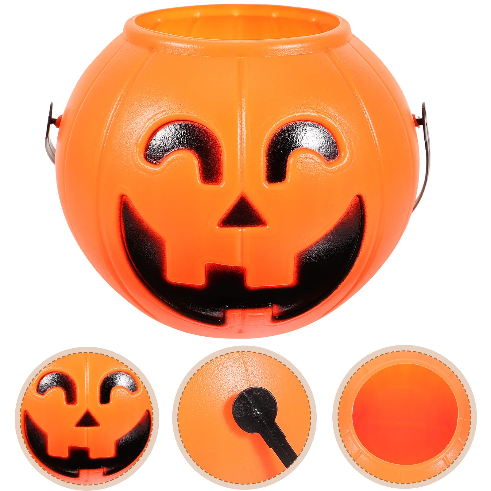 7cm Halloween Portable Pumpkin Bucket Children Trick or Treat Pumpkin Candy Pail Holder