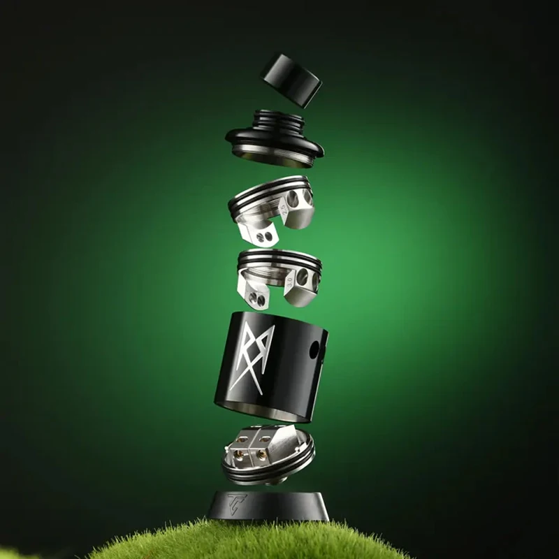 Atomizzatore originale ThunderCloud x Grimm Green RECOIL R3 RDA 2ml Singola/Doppia bobina 24mm 510 Drip Tip Serbatoio per sigaretta elettronica a prova di perdite