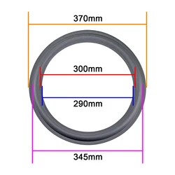 GHXAMP 15 Inch Red Grey Speaker Foam Side 370mm 373mm Suspension Speaker Accessories 1Pairs