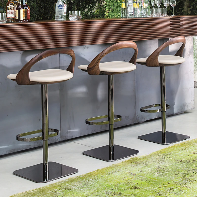 

Beauty Simple Adjustable Stool European White Swivel Design Back High Chair Counter Quality Modern Banqueta Bar Furniture