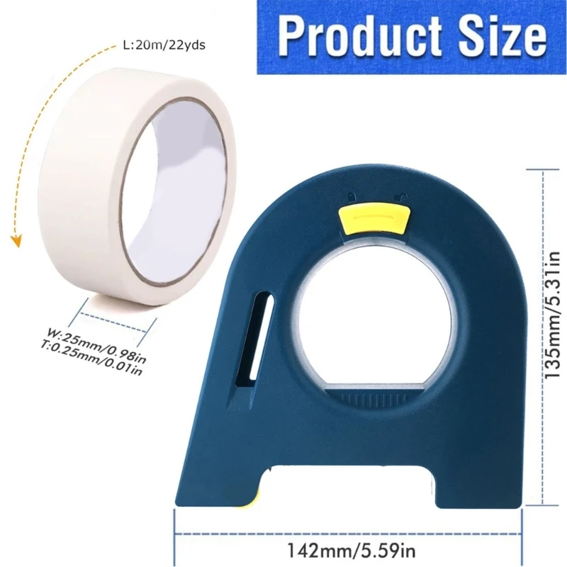 Ergonomische tape-dispenser met voelbare pad voor eenvoudige, continue toepassing op meerdere buitenkanten