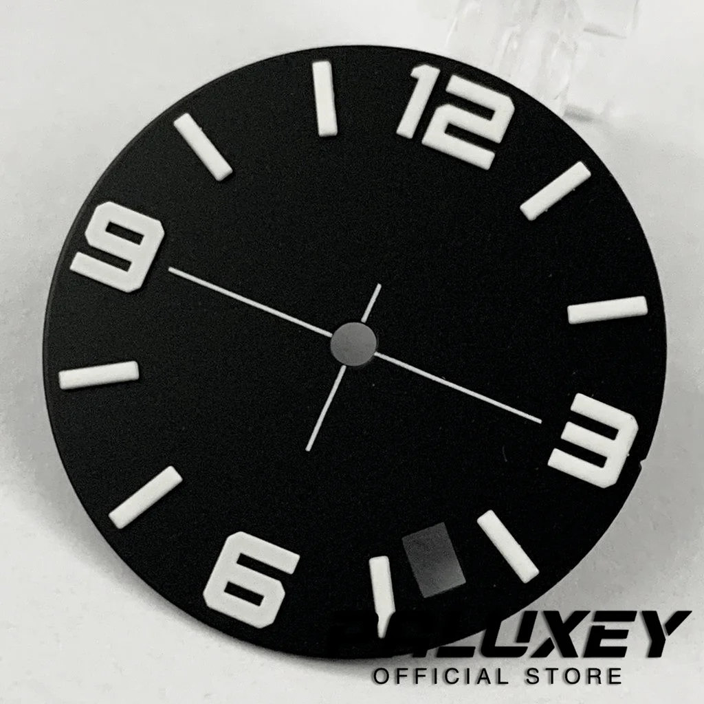 Esfera de reloj negra y azul de 28,5mm, esferas de reloj NH35 para piezas de repuesto de movimiento NH35A 4R35 NH70