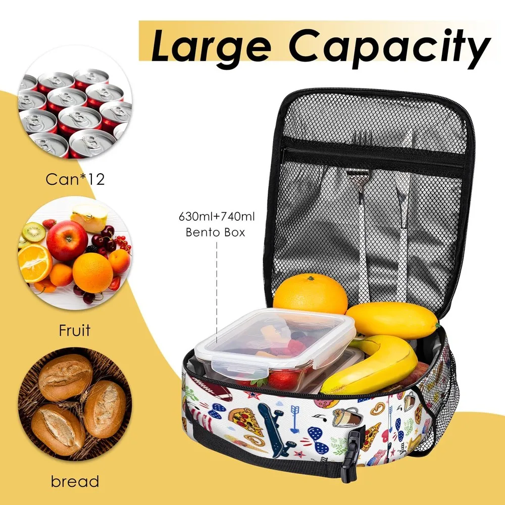 صندوق غداء مدينة نيويورك للنساء والرجال، حاوية طعام معزولة للنساء، حقيبة غداء حرارية للأطفال #3