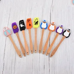 Creative Penguin Silicone Smooth Spatula Wooden Handle Cream Spatula Cake Decoration Cream Cake Spatula Baking Tool Accessories