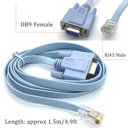 1Pcs 1.5M RJ45 Ethernet LAN Male Plug to RS232 DB9 Mothering Female Routers Network Port Connector Console Configuration Cable