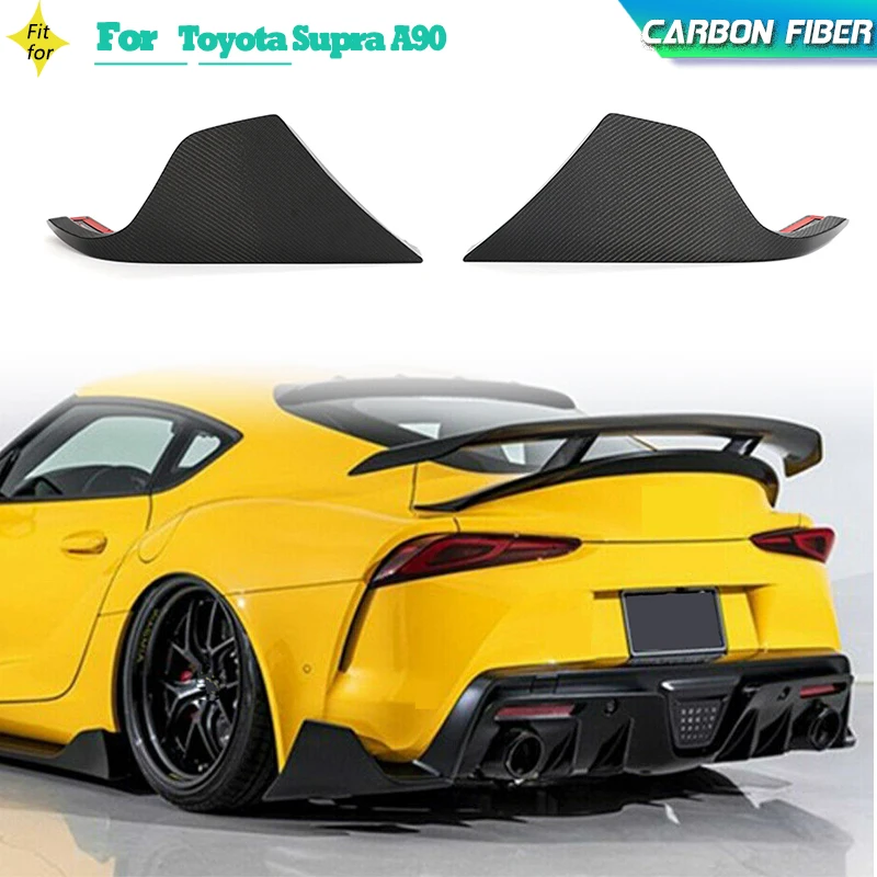 Carbon Fiber Car Rear Bumper Splitters for Toyota Supra GR A90 Hatchback 2-Door 2019-2023 Rear Splitters Lip Corner Flaps Trims