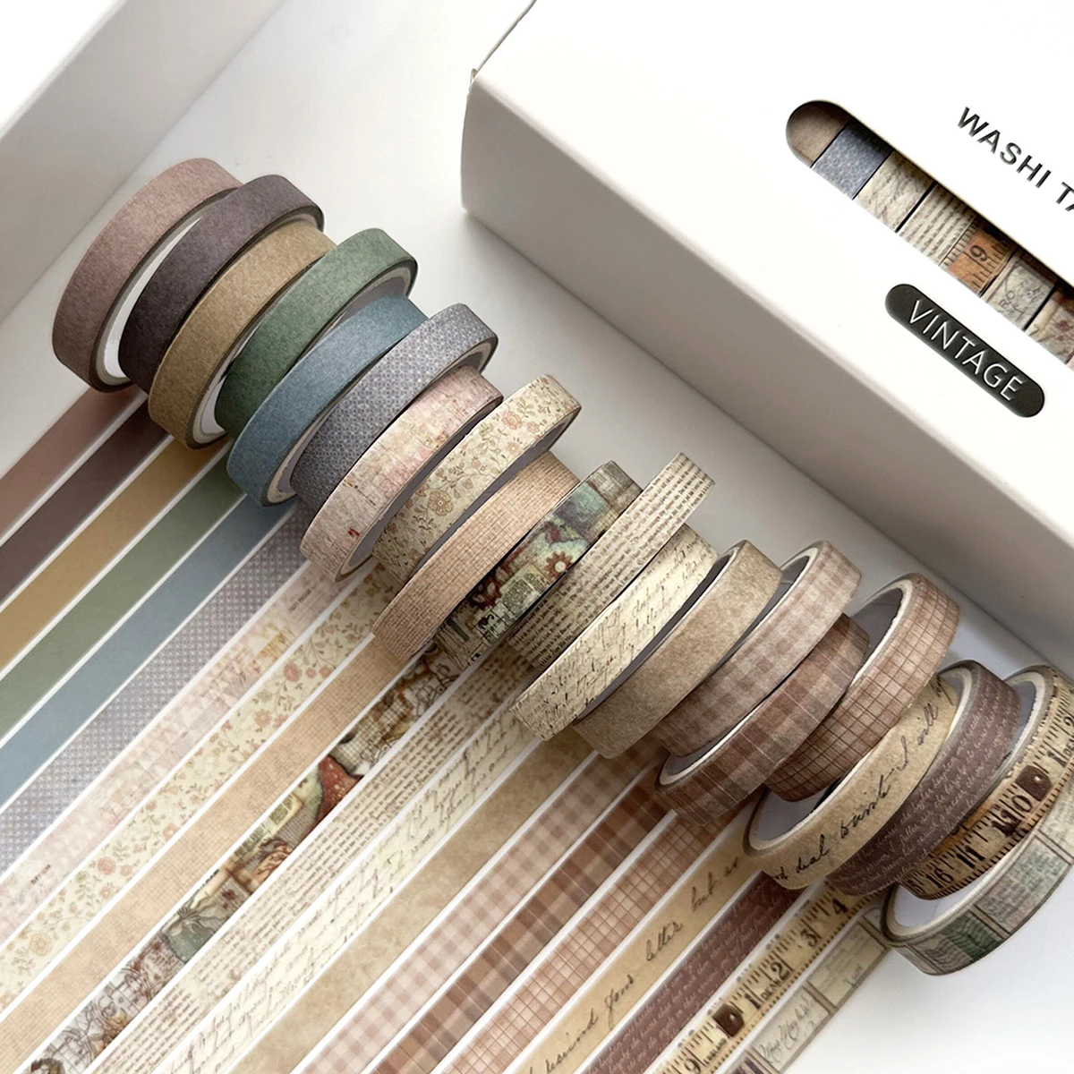 薄い和紙テープのロール20本、繊細な花、植物のパターン、DIYハンドブックテープ、学生日記の装飾