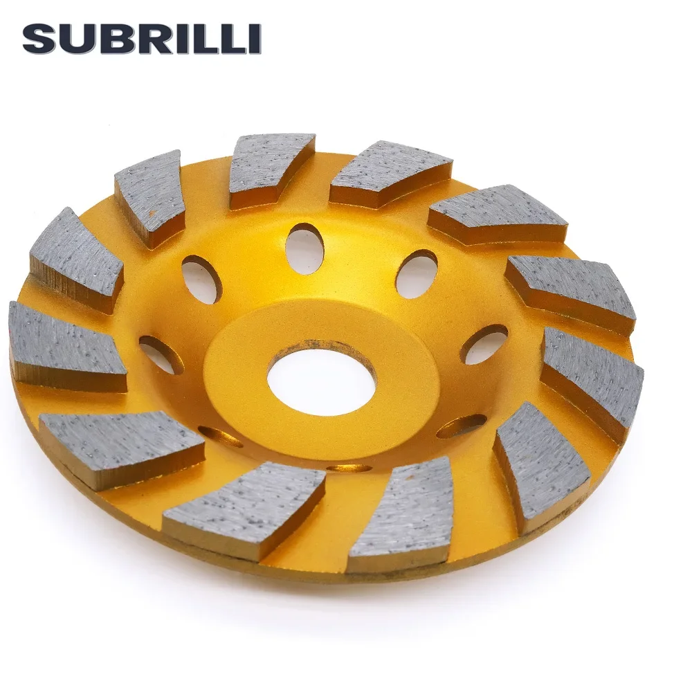 SUBRILLI 80/90/100/125 мм алмазный шлифовальный диск, сегментная чаша, чашка для бетона, камня, гранита, мрамора, керамики, абразивный диск