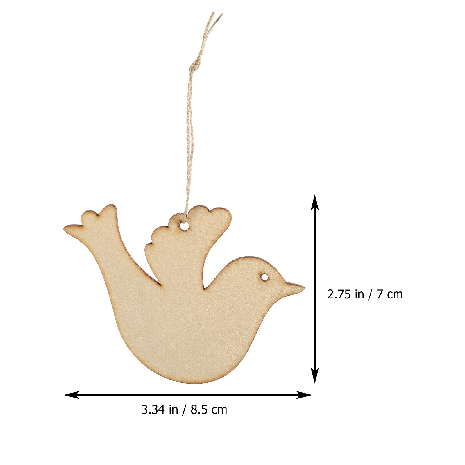 50 Pcs Accessories Wood Chips Baby Beige Christmas Ornaments Wooden Birds Decor Cutout